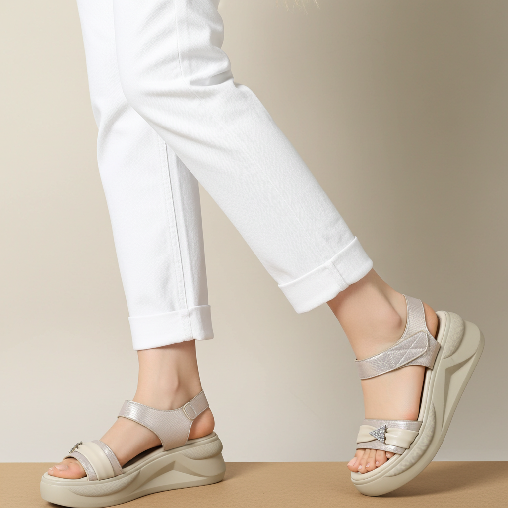 Ladies Silver Wedge Sandals / 8002281
