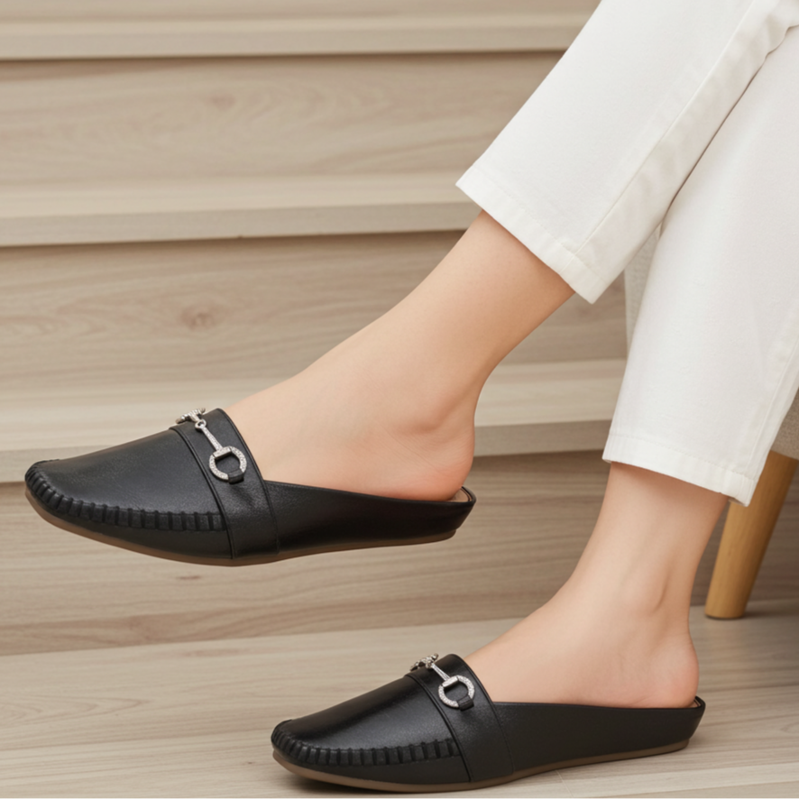 Black Women Half Shoes 8004336