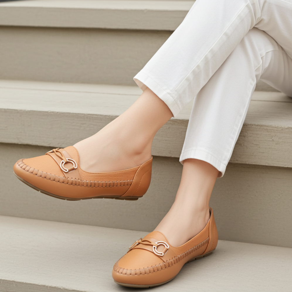Tan Brown Loafer For Women 8004379