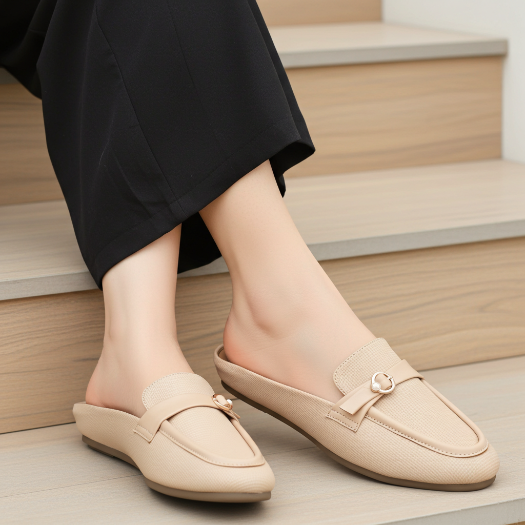 Beige Women Half Shoes 8004327