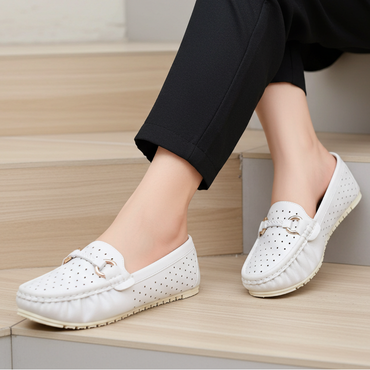 Women's Breathable Summer Flats Loafers 8004351 Nude