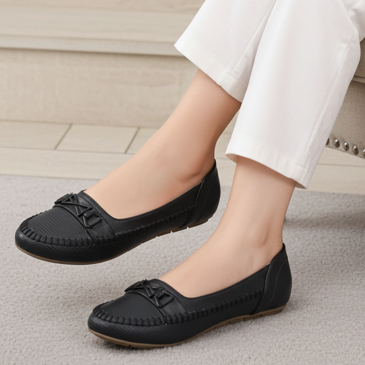 Black Moccasin For Women 8004373