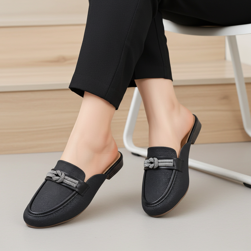 Black Women's Half Shoes 8007200