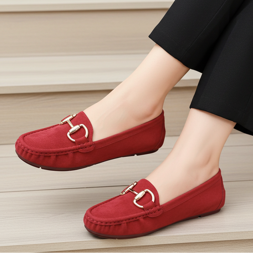 Suede Moccasins - Women's Comfort Loafers 8004360 Maroon