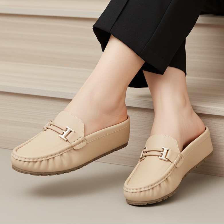 Chic Beige Loafer Mules 8007222 Beige