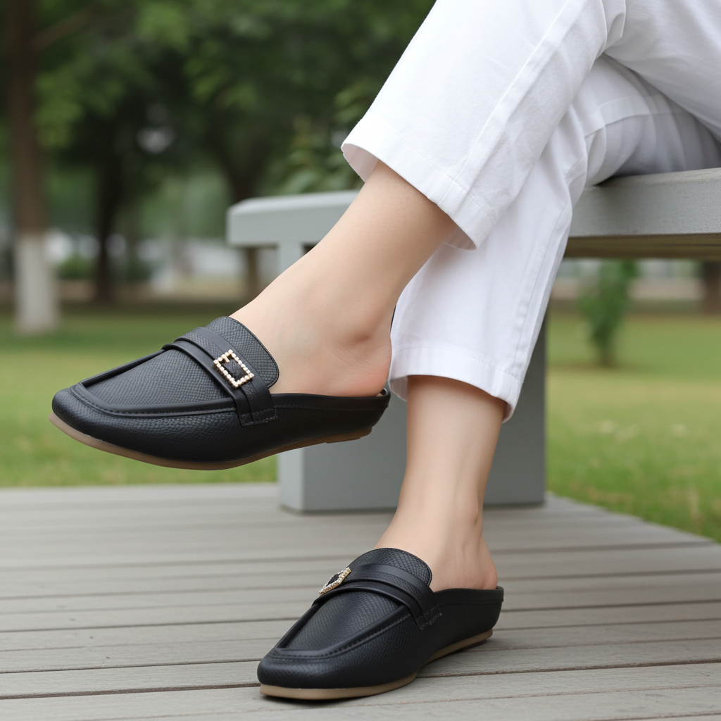 Black Women Half Shoes 8004364