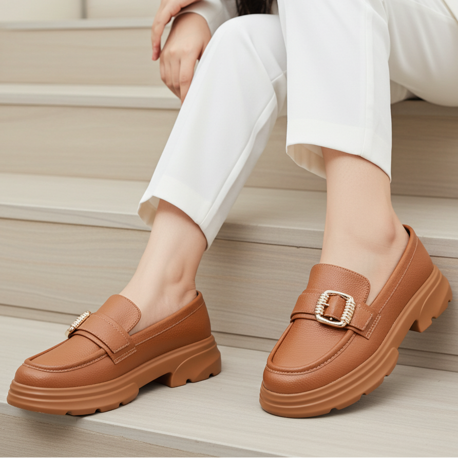 Women's Chunky Lug Sole Shoes 8004426 Tan