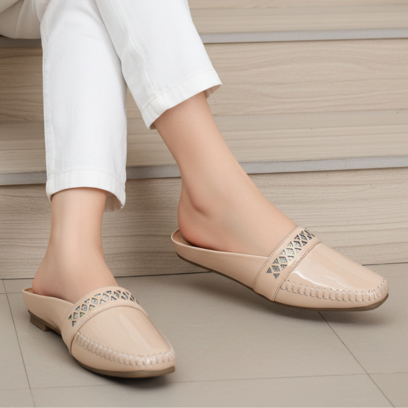 Beige Women Half Shoes 8004338