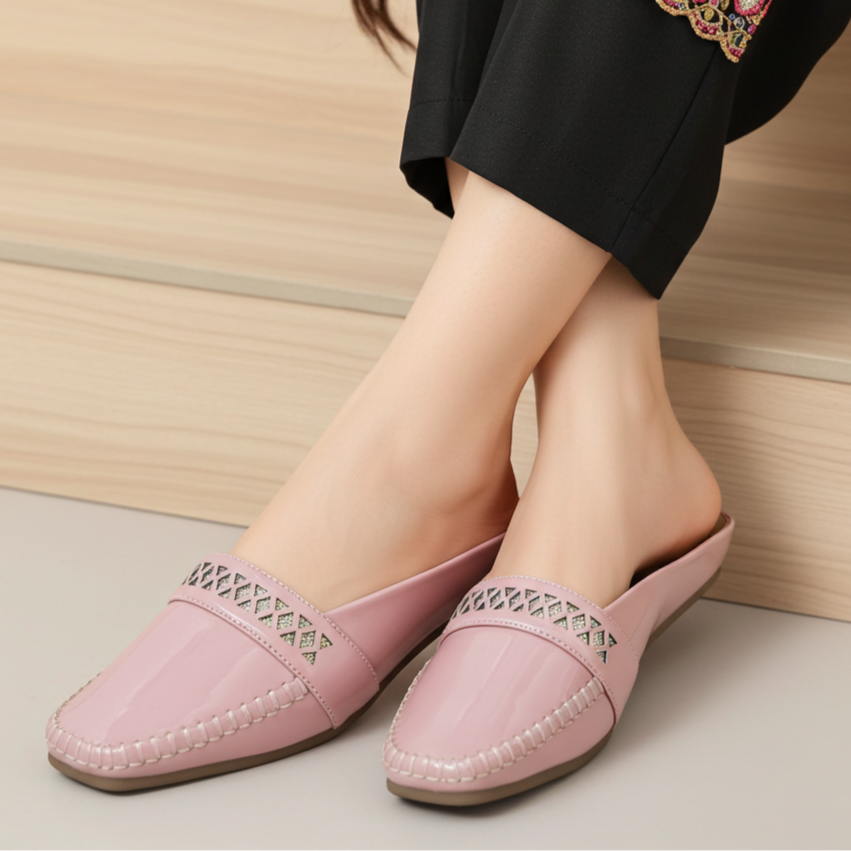 Pink Patent Women Half Shoes 8004338