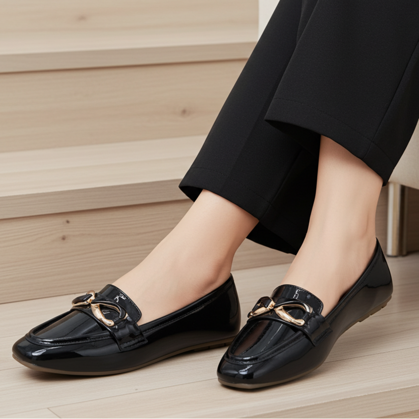 Black Women's Loafers 8004410