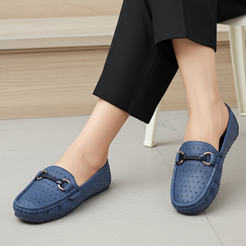 Women's Breathable Comfort Flats 8004351 Navy