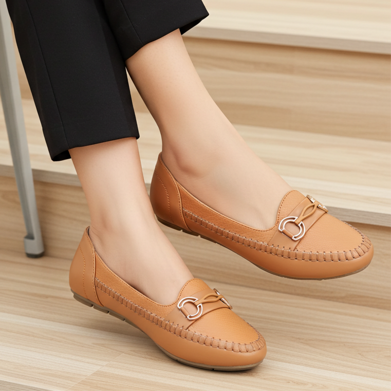 Tan Brown Loafer For Women 8004379