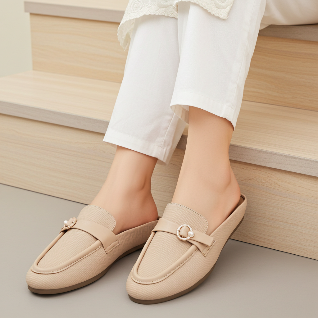 Beige Women Half Shoes 8004327