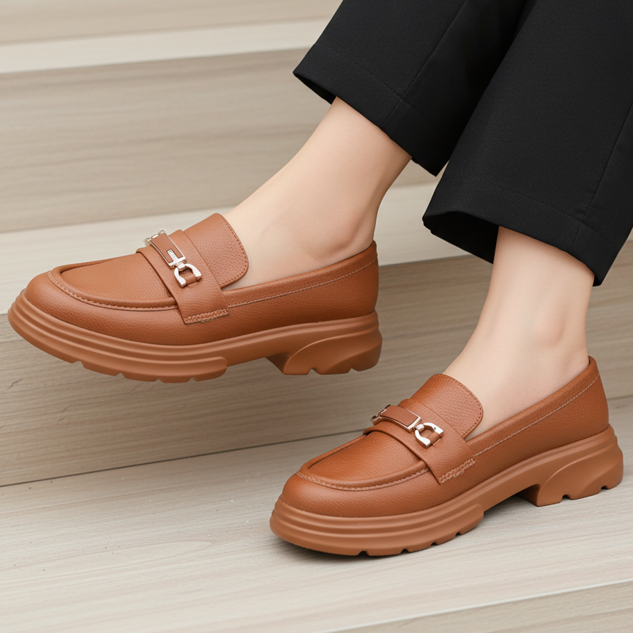 Modern Tan Chunky Platform Loafers 8004425 Tan