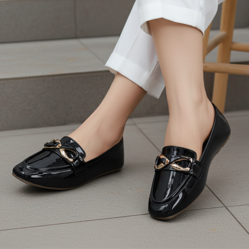 Black Women's Loafers 8004410