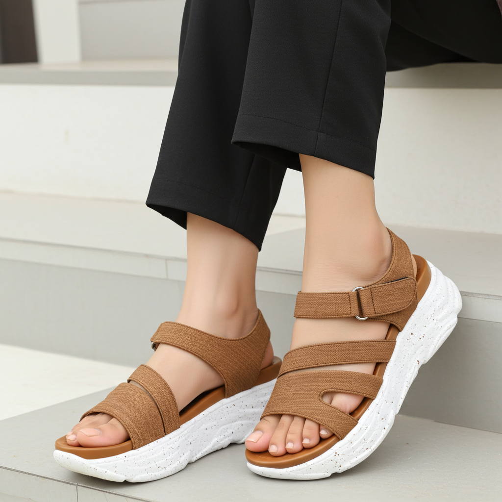 Stylish Comfort Strap Sandals - 8002315 Tan