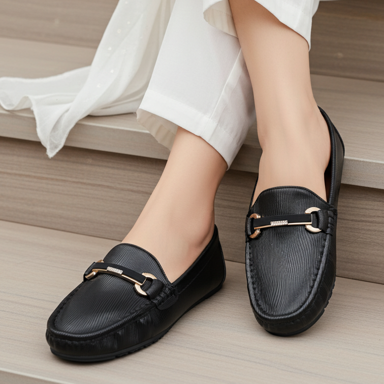 Women's Crystal Accent Flats 8004344 Black