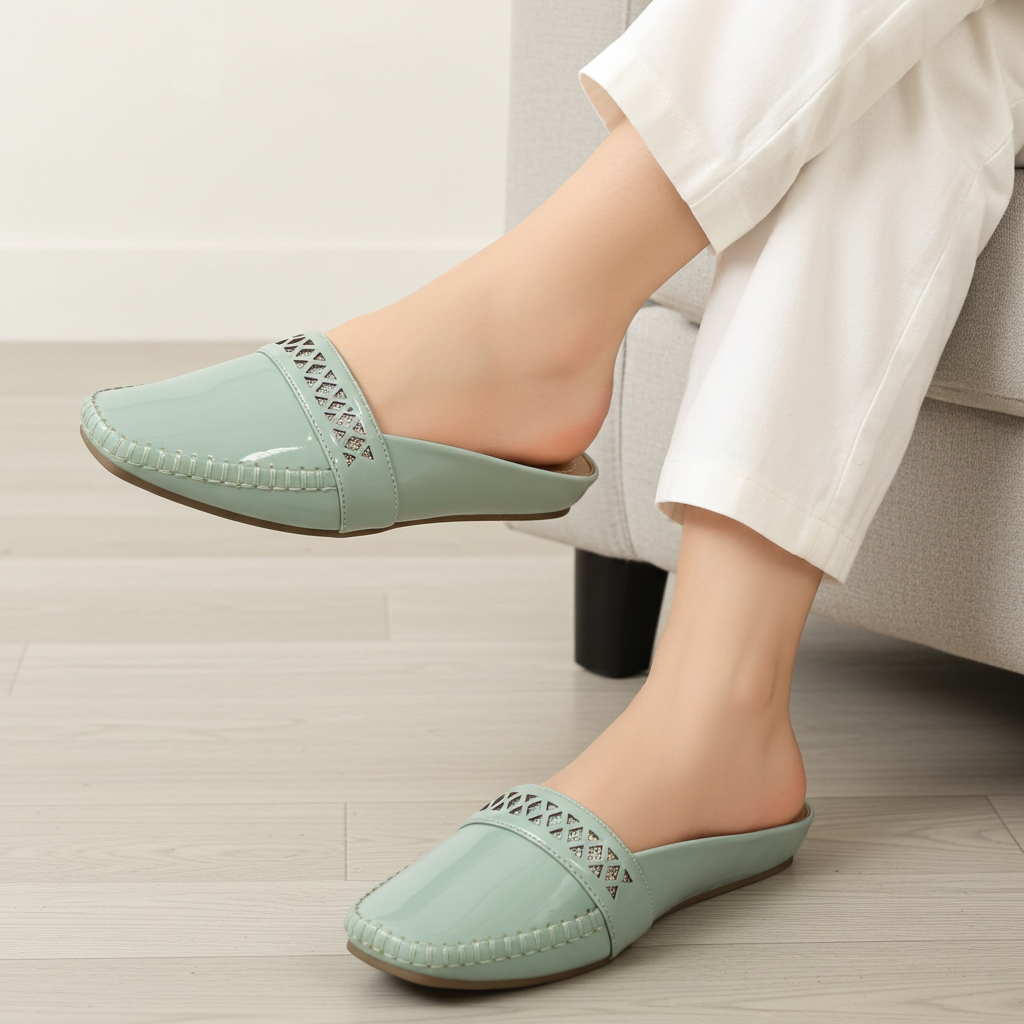 Mint Green Patent Half Shoes 8004338