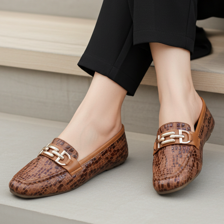 Tan Loafer Flats Women's  Shoes 8004416