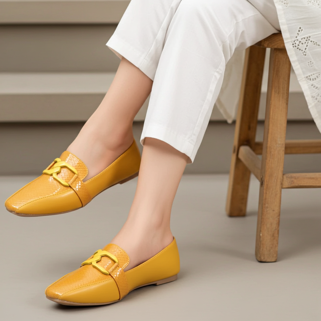 Yellow Women Chic Loafers Pump / 8006210