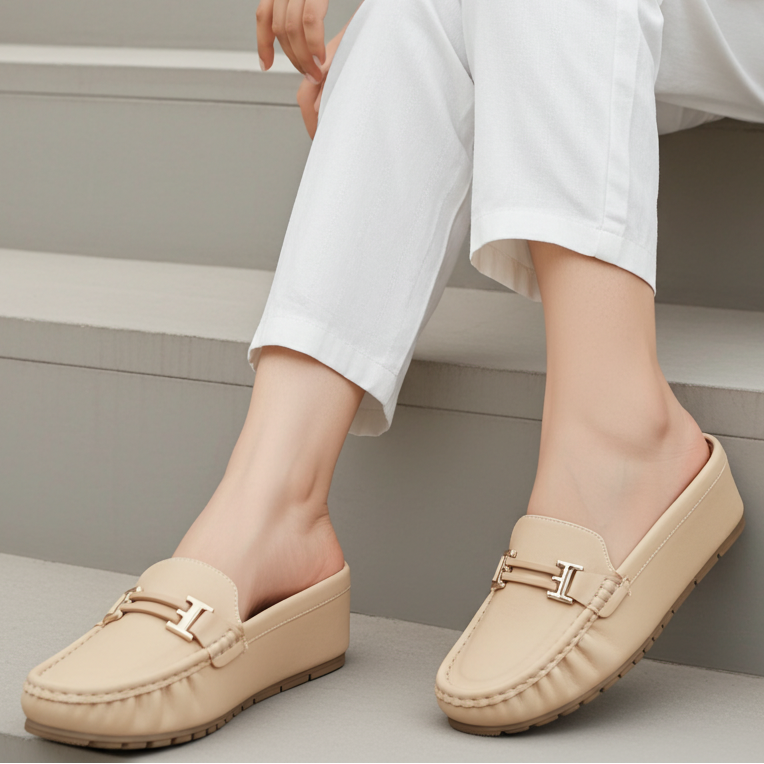 Chic Beige Loafer Mules 8007222 Beige
