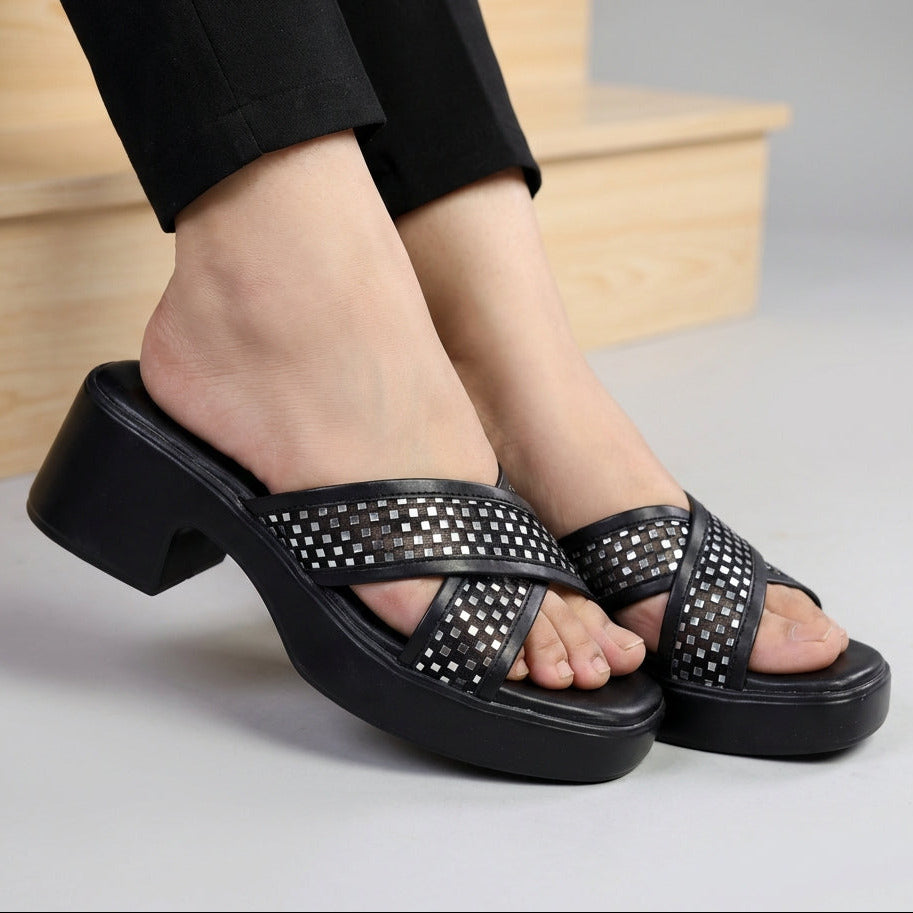 Perforated Block Heels 8003543 Black